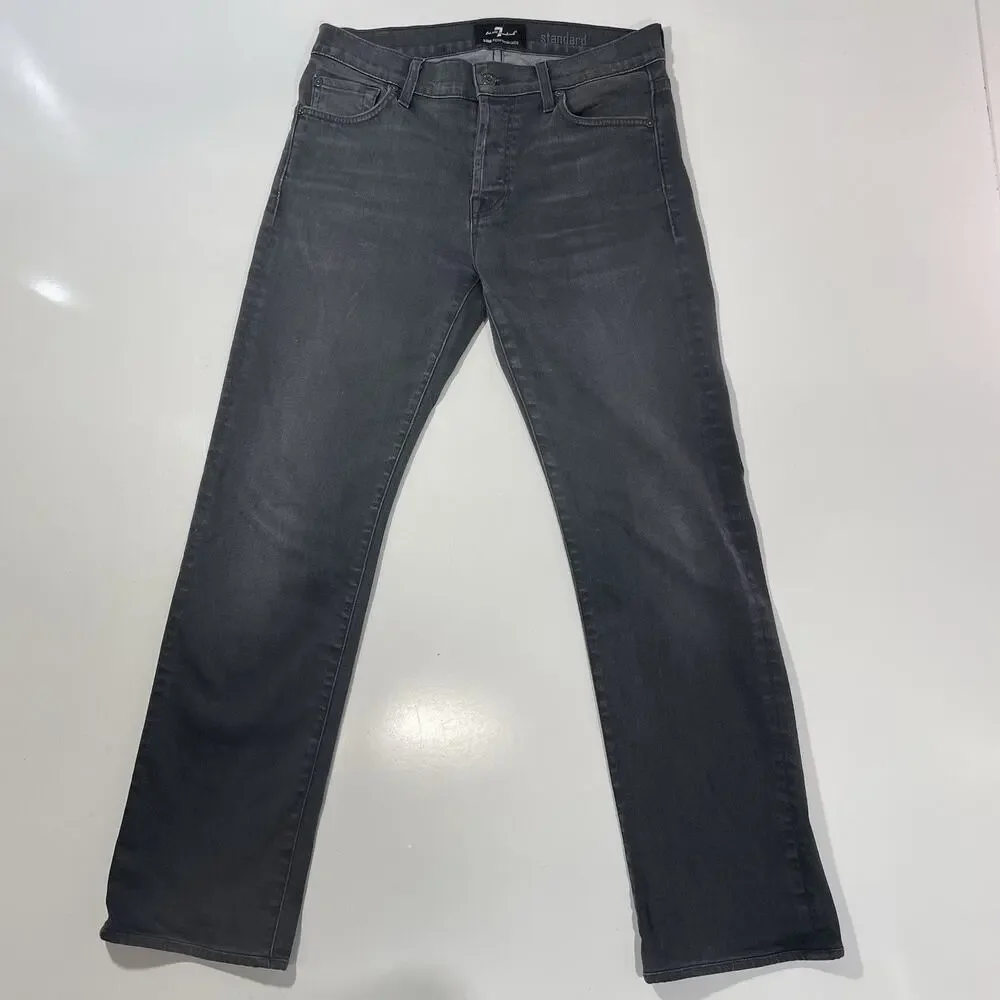 7 for All Mankind Jeans Mens 31x30 Gray Standard Straight Luxe Performance Denim